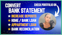 convert bank, credit card statement pdf to csv, excel only
