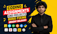 do programming projects and coding tasks in cpp, python, csharp and java