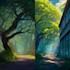 make a stylized environment illustration background art