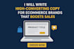 write high converting copy for ecommerce brands that boost sales