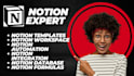 design custom notion template notion dashboard notion expert