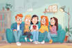 draw cute children comic cartoon in this style
