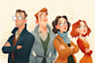 draw a digital cartoon illustration