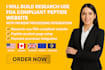 build research use fda compliant peptide website with payment processing