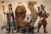 create dnd party character art fantasy rpg illustrations