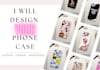design unique artistic phone case with print ready files