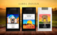 design coffee labels, packaging, and pouches