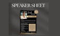 create speaker press kit, speaker sheet, speaker one sheet, speaker media kit