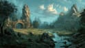 draw fantasy background and landscape