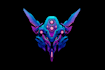 illustrate a elegant typography logo cyberpunk or mecha futuristic