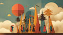 create full vector retro illustration