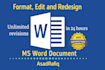 design, edit and format your word document urgently