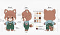 draw custom plushie reference sheet stuffed animal character ych concept