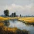 paint a real landscape oil painting on canvas