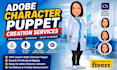 design a high quality 3d pixar style character puppet