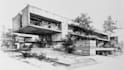 draw architectural building sketch and landscape drawings
