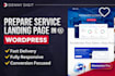 prepare service landing page in wordpress