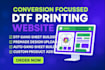 design a conversion focused dtf printing website with gang sheet builder