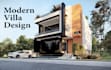 design modern villa and house exterior with realistic rendering