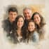 create a watercolor family portrait