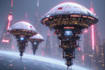 do cyberpunk scifi futuristic city