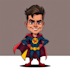 design premium superhero caricature character