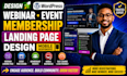 setup wordpress webinar event membership landing page design mobile responsive