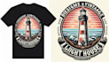 do a vintage lighthouse logo with t shirt design