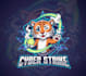 create a cyber tiger mascot logo with t shirt design