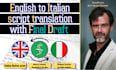 translate your script from english into italian with final draft