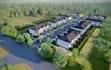 sketchup model 3d landscape aerial render, residential development,street layout