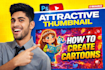 create cartoon styled youtube thumbnail designs
