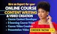 create online course content elearning course video, course outline