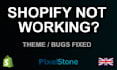 fix shopify theme bugs and layout issues