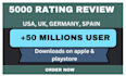 do 5000 app install rating review, mobile app promotion