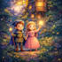 magical children illustrations in mixed media fantasy style