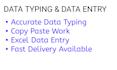 do accurate data tyoing data entry and copy paste work