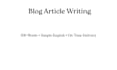 write blog articles professionally