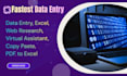 be your expert data entry operator, web researcher, and virtual assistant