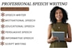 write compelling speeches, wedding vows, toasts, letters professionally