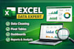 do excel data cleaning, formatting, pivot tables and dashboard creation