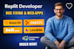 fix code debug, build, deploy replit web app, API, automation, base44