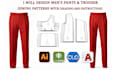 design men pants and trouser sewing patterns with grading and instructions