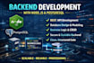 develop a custom backend using nodejs and postgresql