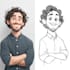 draw cartoon avatar portrait, business logo