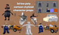 do 3d lowpoly cartoon character, stylized character, props, environment for game