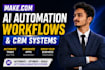 build make com ai automation workflows and CRM integrations