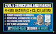 prepare civil site plan, grading, drainage, and utility drawings