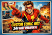 comic book artist for detailed comic panels and pages 24h fast