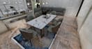 renovate 2d plan,render 3d dining table set, interior layout,living space design